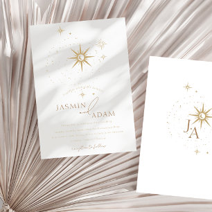 Celestial Guld och White Stars Bröllop Inbjudningar