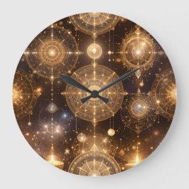 Celestial Guld Ornate Mönster Wall Clock Stor Klocka