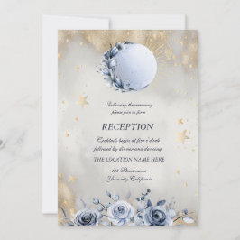 Celestial Guld Sol,Blå Måne Ro Guld Stars Inbjudningar