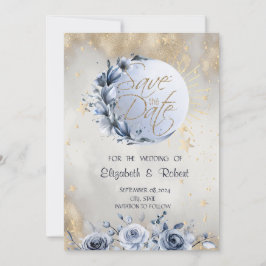 Celestial Guld Sol,Blå Måne Ro Stars Spara Datumet