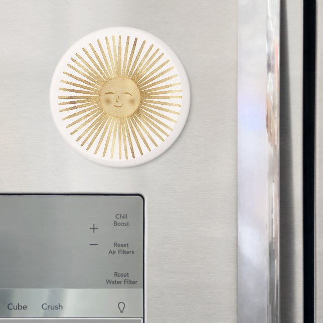 Celestial Guld Sol Lycklig Solsken Boho Modern  Magnet (In Situ (Fridge))