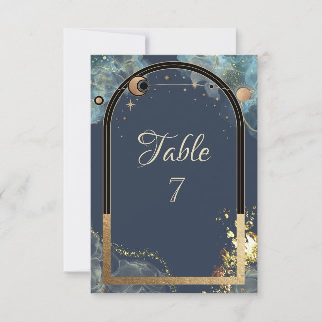 Celestial Guld Sol Måne Guld Glitter Inbjudningar (Framsida)