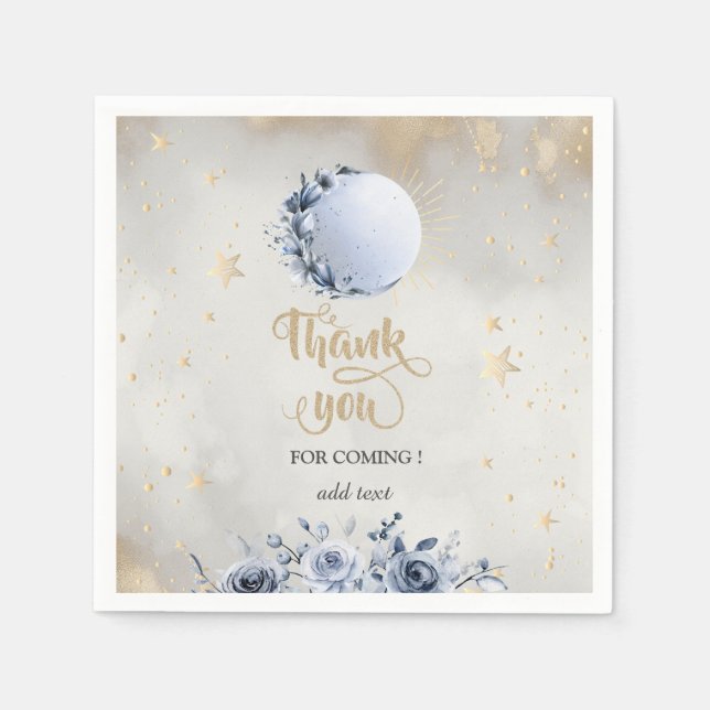 Celestial Guld Sol,Måne Ro Stars Night Himlar Pappersservett (Framsidan)