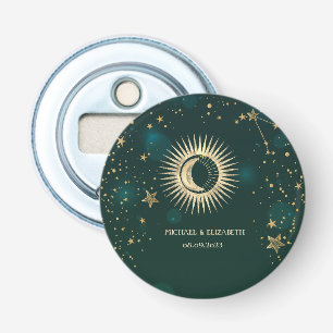 Celestial Guld Sol Och Måne Stjärnor Grön Flasköppnare