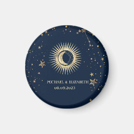 Celestial Guld Sol Och Måne Stjärnor Magnet