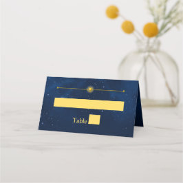 Celestial Guld Stars Midnight Blue Romantic Placeringskort