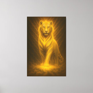 Celestial Guld Vit Tiger – Uppstigande Gudomlig Au Canvastryck