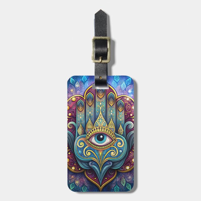 Celestial Hamsa  Bagagebricka (Vertikal Framsida)
