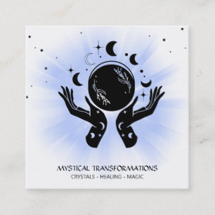 *~* Celestial Händer Luna Måne Magic Boho Light Fyrkantigt Visitkort