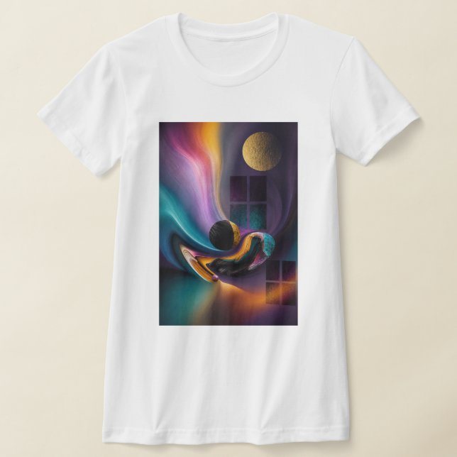 Celestial Harmoni | Abstrakt Drömlandska T Shirt (Laydown)