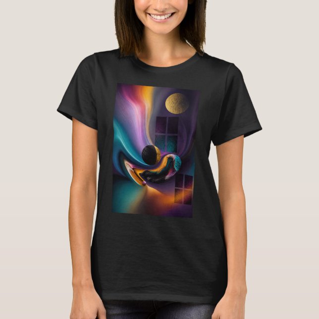 Celestial Harmoni | Abstrakt Drömlandskaft  T Shirt (Framsida)