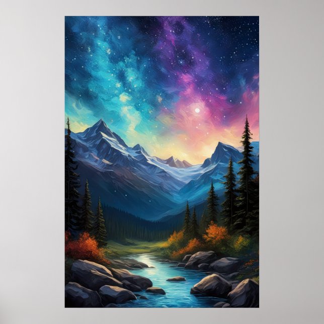 Celestial Harmony, A Breathtake Starry Himlar Poster (Framsidan)