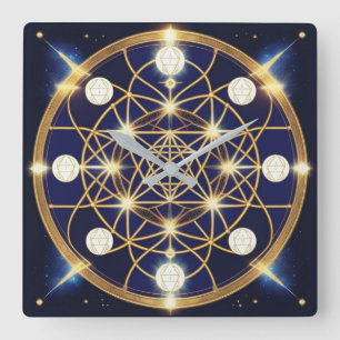 Celestial Harmony – Ljuset Inom Rutnätet Fyrkantig Klocka
