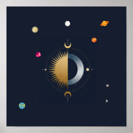 Celestial Harmony | Modern Sol & Måne Wall Art Art Poster