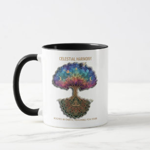 Celestial Harmony Tree   Kosmisk Meditationsmandal Mugg