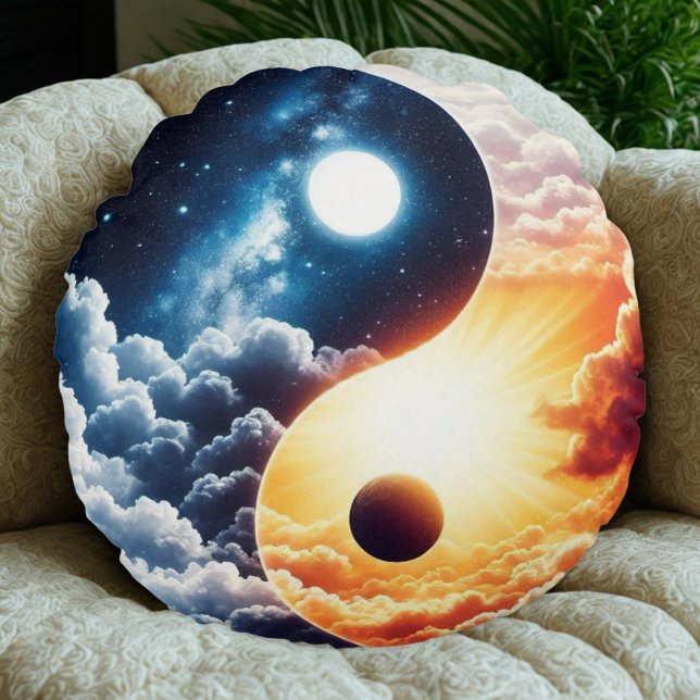 Celestial Harmony Yin Yang Rund Kudde (Skapare uppladdad)