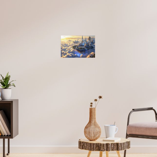 Celestial Haven: The Floating Citadel Poster (Vardagsrum 3)