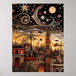 Celestial Himlar Boho Poster