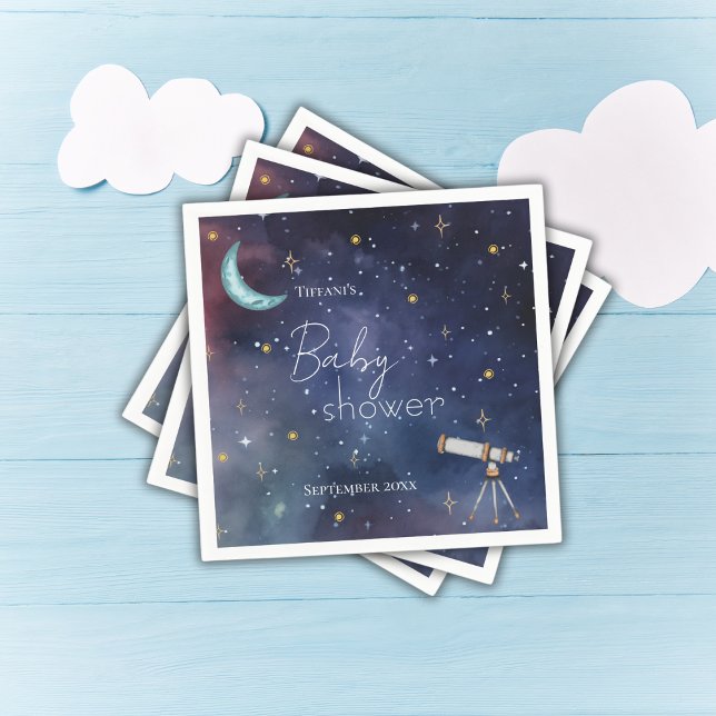 Celestial Himlar Måne & Stars Baby Shower Pappersservett (Skapare uppladdad)
