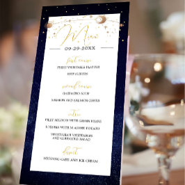 Celestial Himlar Måne Stars Modern Elegant bröllop Program