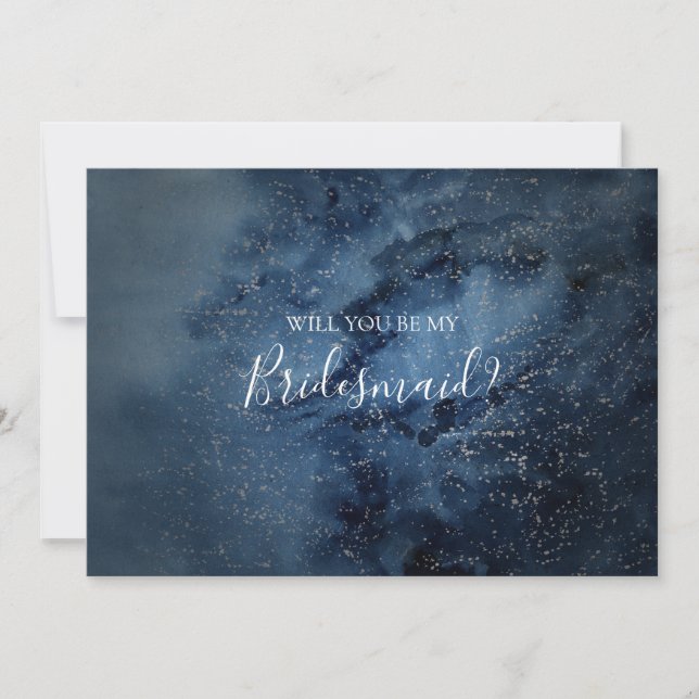 Celestial Himlar Silver Bridesmaid Frieri kort (Framsida)