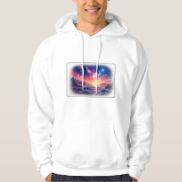 Celestial Horizon Galaxy Vit Hoodie