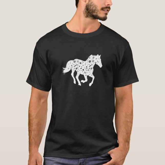 Celestial Horse for Horseback Riding Horse Barrel  T Shirt (Framsida)