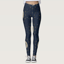 Celestial Howling Wolf Moon Mönster Leggings