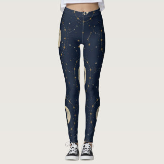 Celestial Howling Wolf Moon Mönster Leggings