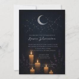 Celestial Indigo Pagan Witch Funeral Memorial Inbjudningar