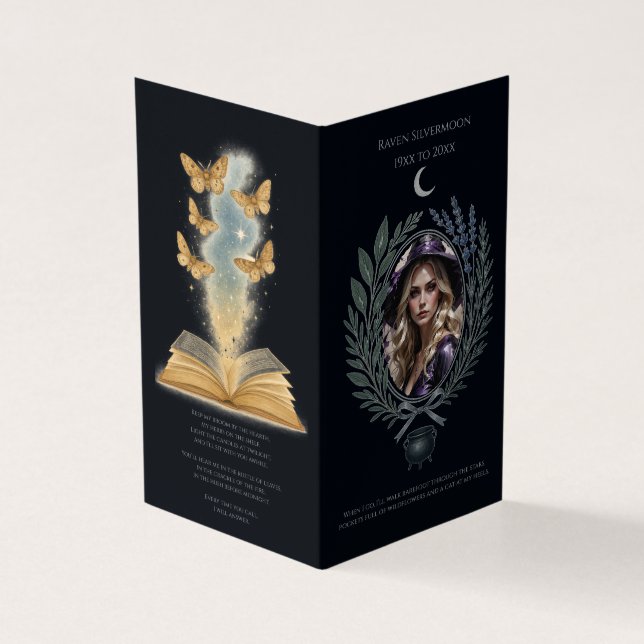 Celestial Indigo Pagan Witch-programmet Kort (Utsida)