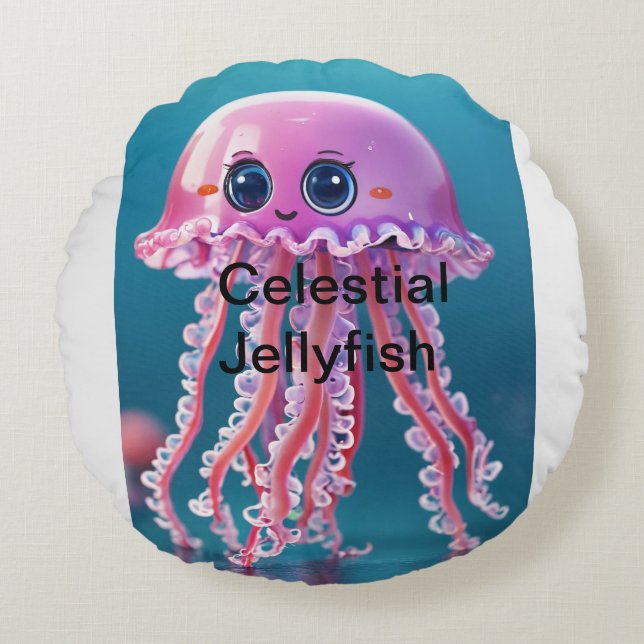 Celestial Jellyfish Rund Kudde (Framsidan)