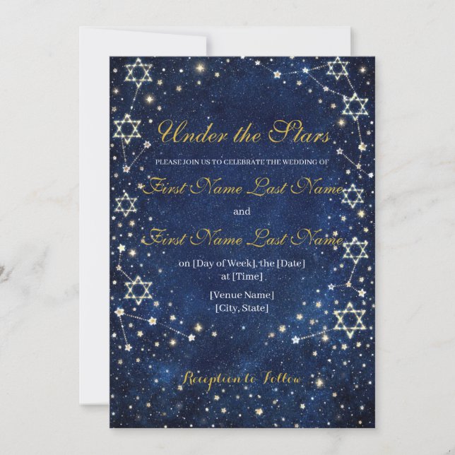 Celestial Jewish Invitation  Inbjudningar (Framsida)