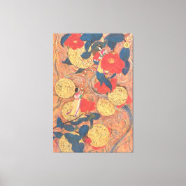 Celestial Journey in Gold and Camellia Canvastryck