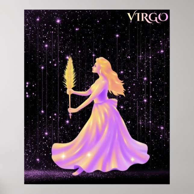 Celestial Jungfrun – Astrologi Konst Poster (Framsidan)