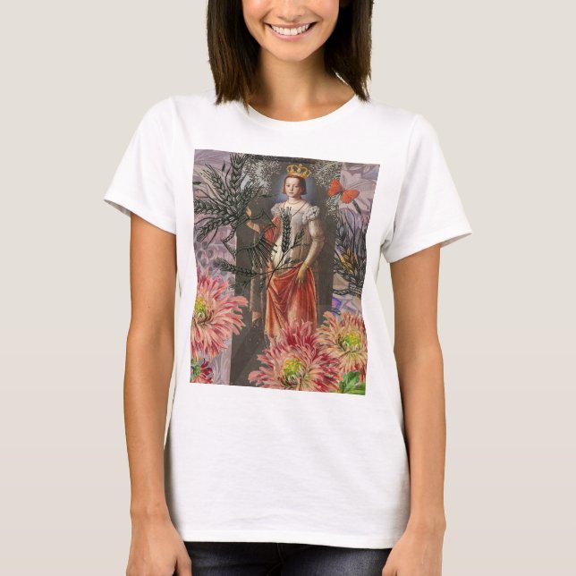 Celestial Jungfrun Gudinnan Collage: Vintage Celes T Shirt (Framsida)