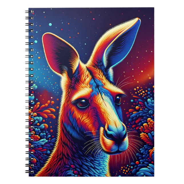 Celestial Kangaroo – Kosmisk Wildlife Art Anteckningsbok (Framsidan)
