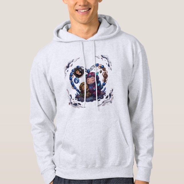 Celestial kärlek Förälder och barn Rymdkonst Hoodie (Framsida)