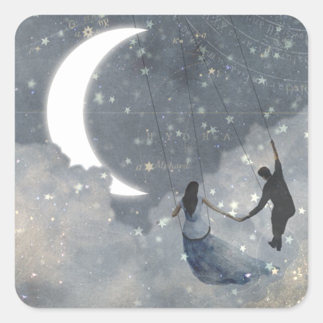 Celestial Kärlek Fyrkantigt Klistermärke (Framsida)