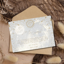 Celestial Kärlek Gratitude Photo Bröllop Tack Kort