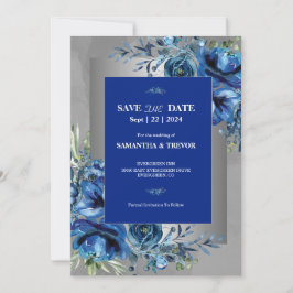 Celestial Kärlek Silver, Blue Elegance Save Date Inbjudningar