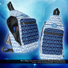 Celestial Kärlek Stars Hearts Mönster Monogrammad