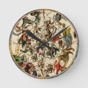 Celestial karta Wall Clock Rund Klocka