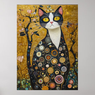 Celestial Kattdjur i Guld Poster
