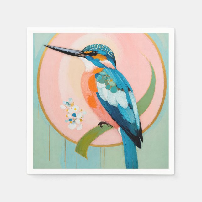 Celestial Kingfisher: A Study in Azure and Gold Pappersservett (Framsidan)