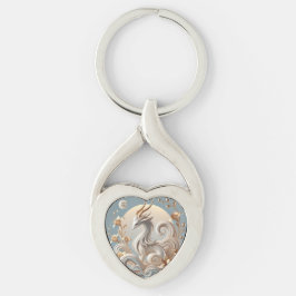 Celestial Kirin Fantasy Collection Twisted Heart Silverfärgad Nyckelring