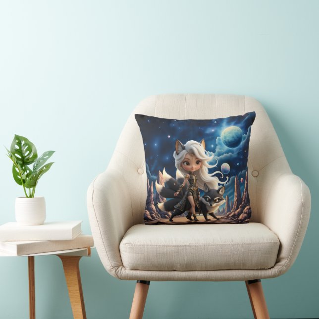 Celestial Kitsune – Vaktare av de Fyra Svansarna.  Kudde (Stol)