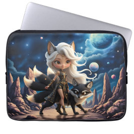 Celestial Kitsune – Vaktare av de Fyra Svansarna. Laptop Fodral
