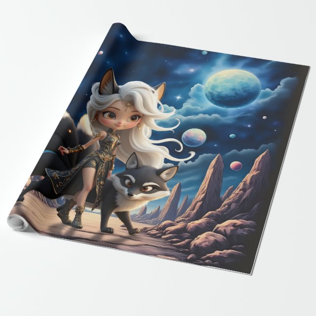 Celestial Kitsune – Vaktare av de Fyra Svansarna.  Presentpapper (Utrullad)