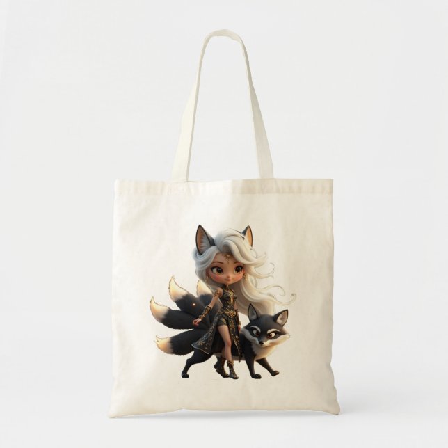 Celestial Kitsune – Vaktare av de Fyra Svansarna.  Tygkasse (Framsidan)